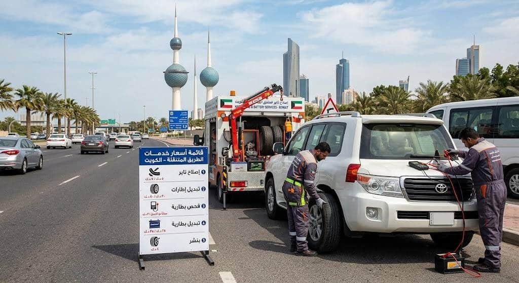 أسعار إصلاح التواير والبطاريات والإطارات في الكويت
